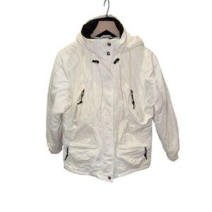 L.L.Bean Primaloft Insulated Hooded Jacket White Petite Small Winter Coat